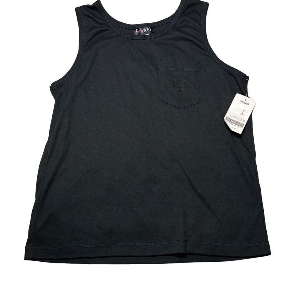 VTG Holiday women  sz L (14-16) black sleeveless tank from SEARS TAGS ATTACHED